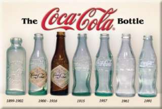 History of Coke Coca Cola Bottles 1899 1991 Magnet USA  