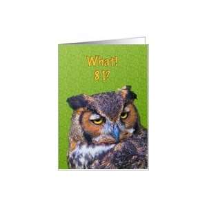  81st Birthday Card with Great Horned Owl Card Toys 