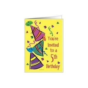  Fifth Birthday Party Invite Party Hats Card Toys & Games