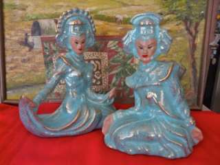 Lovely Large Pair of Vintage Porcelain Siam Dancers  