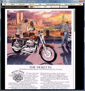 Harley Davidson Ads & Videos CD ROM 1970   2012  
