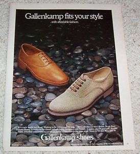 1981 ad Gallenkamp mens fashion shoes 1 Page PRINT AD  