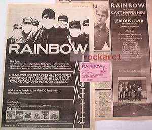 RAINBOW BINGLEY HALL 1981 RARE TICKET and more.  