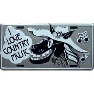  I Love Country Music Metal License Plate Auto Tag Sports 