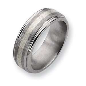   and Sterling Inlay Satin and Polished 8mm Band TB83 8.5 Jewelry