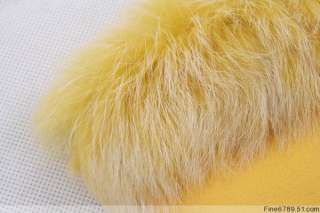 True Rabbit Fur&Cotton WINTER FINGERLESS GLOVE yellow  