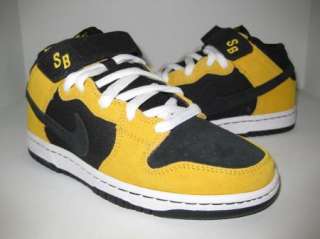 Nike Dunk Mid Pro SB Black Varsity Maize yellow wu tang  