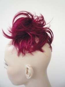   RUBY BRIGHT RED BUN UP DO DOWN DO TOPPER SPIKY TWISTER  