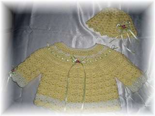 Boutique Crocheted Baby Girl 2 pcs outfit layette  