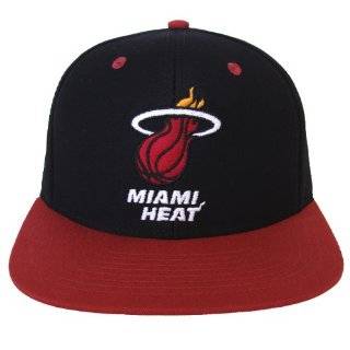 Miami Heat Retro Name & Logo Snapback Cap Hat Black Red by NBA