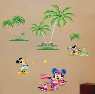 Cute Disney Mickey COCO Palm characters Home Wall Art Decor Stickers 