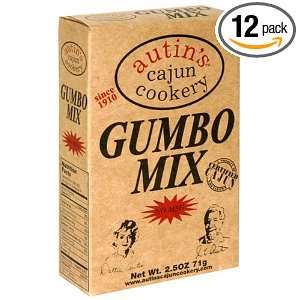 Autins Cajun Cookery, Gumbo Mix, 2.5 Ounce Bags (Pack of 12)