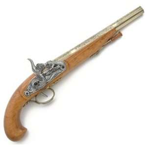  French 1800s Percussion Dueling Pistol with Wooden Body 
