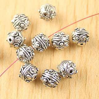 description40Pcs Tibetan silver studded round spacer beads h1700
