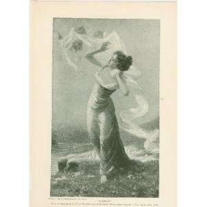  1897 E Bisson Print Suprise Woman Cupids 