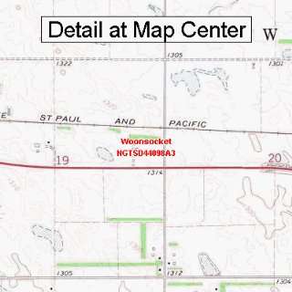  USGS Topographic Quadrangle Map   Woonsocket, South Dakota 