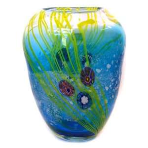    Murano art glass Tall Vase Fantasy Ocean A53
