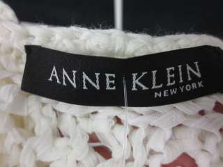 ANNE KLEIN White Crochet Sleeveless Blouse Shirt Sz XS  