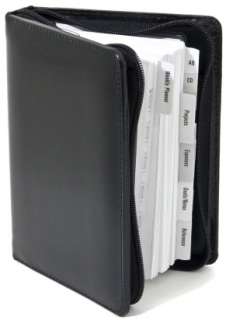   Black Bonded Leather Zip Calendar by Punctuate, 