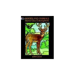  Dover Stained Glass Color Bk Woodland Anmals Arts, Crafts 