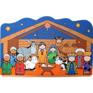  Nativity Scene Chunky Wooden Jigsaw Puzzle   16 Large 