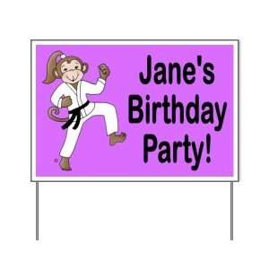 Martial Arts Girl Monkey Personalized Party Sign  Sports 