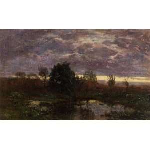   , painting name Pond at Sunset, By Boudin Eugène 