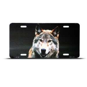 Wolf Dog Animal Wild Novelty Airbrushed Metal License Plate Sign Tag
