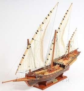 Xebec Barbary Pirate Decorative Wood Ship Model 35 Sailboat NIB 