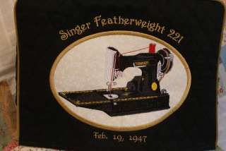 Singer Featherweight 221 CUSTOM quilted COVER SET  