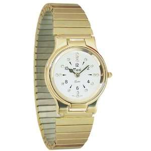  Mens President Gold Quartz Braille Watch with Gold 