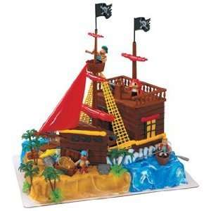  Pirate Ship and Treasure Cake Decoration Set