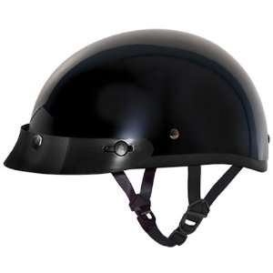  Daytona Skull Cap Gloss Black DOT Motorcycle Half Helmet 