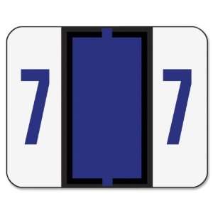 Smead 67377   Single Digit End Tab Labels, Number 7, Purple on White 