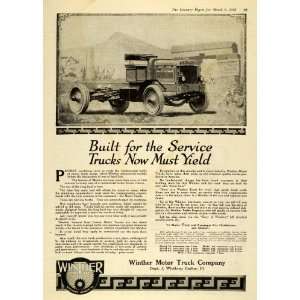 1918 Ad Winther Motor Truck Co Logo Vintage Vehicle Winthrop Harlor 