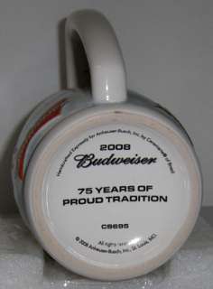 2008 Budweiser Holiday stein Bud Christmas beer mug  