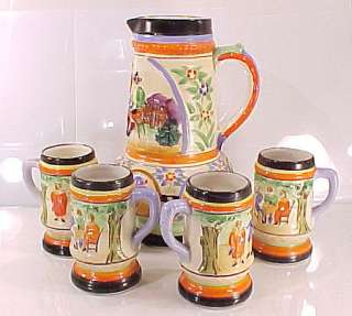 EARLY PORCELAIN JAPAN SET MUGS AND PITCHER No 2748 MNT  