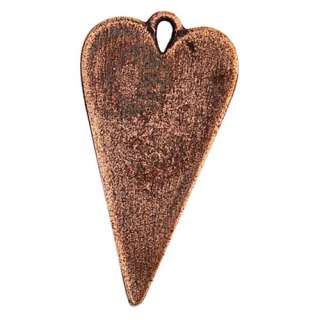Patera Copper Plated Blank Elongated Heart Pendant 27mm  