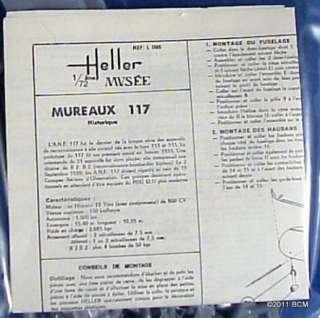   Les Mureaux 117 Heller Model Kit 1/72 OLD French Recon. Bomber  