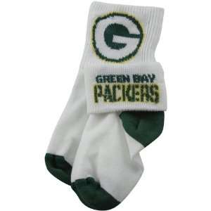   Bay Packers Infant Roll Top Crew Socks   White