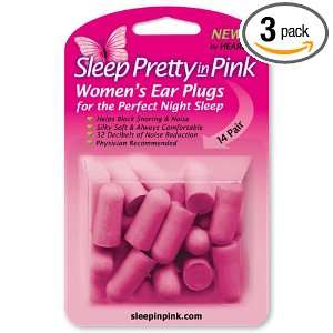  Sleep Pretty in Pink Womens Ear Plugs, 14 Pair (Pack of 3 