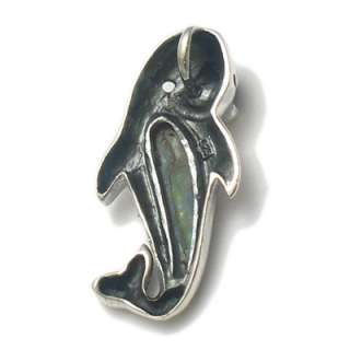 Sterling Silver Abalone Happy Dolphin Pendant BPNS 28A  
