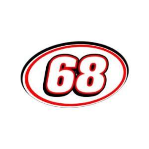  68 Number   Jersey Nascar Racing Window Bumper Sticker 
