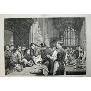  1883 Food Poor Guildhall Lord Mayors Banquet Fine Art 