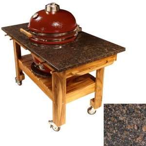  Acacia Cart with Red Midnight Granite Top and Riser 