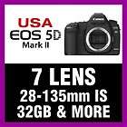 USA Canon Model 5D Mark II + 7 Lens Kit 28 135 IS, 50,
