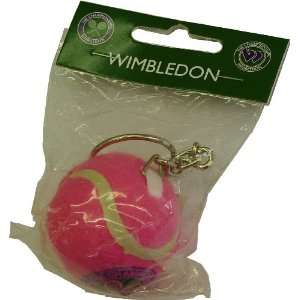  Minituature Wimbledon Tennis Ball Key Ring in Pink Sports 
