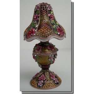  Ornate Lamp Jeweled Jewelry Trinket Box J1N4A
