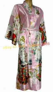Geisha Kimono Robe Sleepwear Yukata&Belt Pink WRD 11  