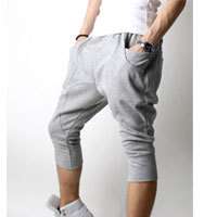 pao101gray skinny baggy half sweatpants  